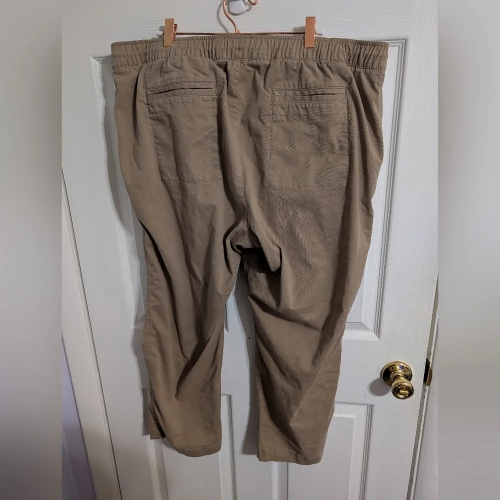 L.L. Bean Mens Dock Pants Comfort Stretch Khaki Drawstring Chino Size XXL 2XL